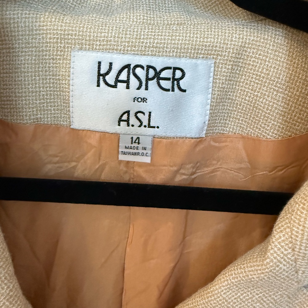Kasper for ASL vintage? Cream plaid Blazer - Picture 7 of 8